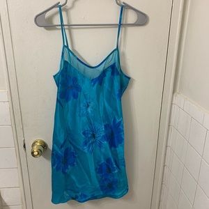 Bright blue vintage slip
